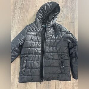 Bauer Hockey Black Quilted Hooded Jacket boys size large in excellent condition